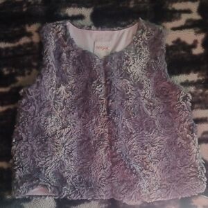 Cat & Jack Grey Blue Faux Fur Vest